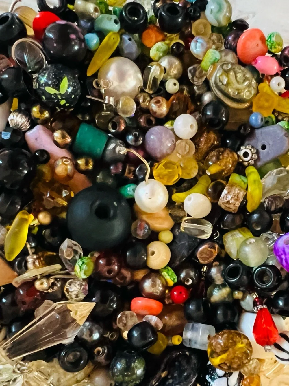 Bead Soup — Variety of Beads in Different Shapes &  Sizes — Glass and Acrylic